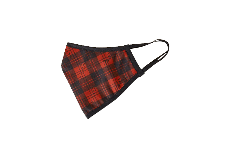 Tartan Check face Covering, Mulberry