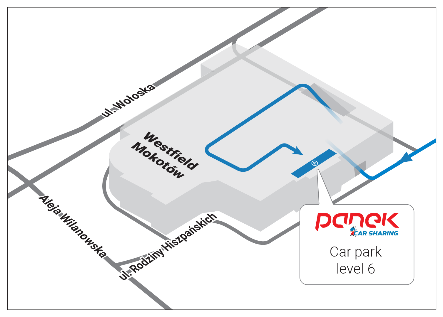 Mapa Panek - carsharing