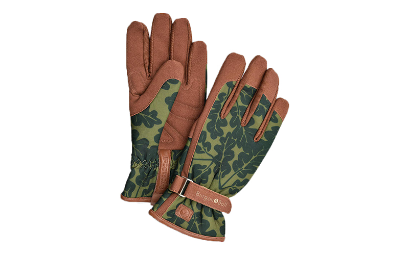 Burgon & Ball Oak Leaf Print Gardening Gloves, John Lewis & Partners