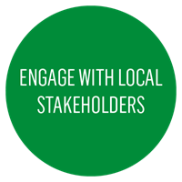 Engage with local stakeholders