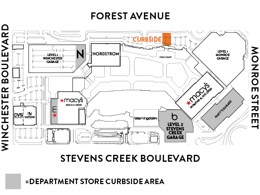 Maps of Westfield Valley Fair, Mall, Santa Clara